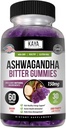 Kaya Naturals Ashwagandha Bitter Gummies - Naravni stres Relief, Boost Energy & Duševna jasnost, Non-GMO, Gluten-free, Žvečljive Gummies - 60 Count