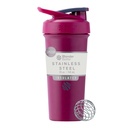 BlenderBottle Sport Sleek Insulated Nerjaveče jeklo Shaker steklenica z žico Whisk, 25-Ounce, Raspberry – Beljakovine Shake & Hidracija za športnike & Fitness navdušenci, enostavno mešanje, Slim enostaven za zadrževanje, ohranja pijače hladno, Zakleniti Lid