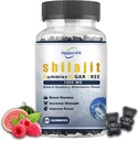 Shilajit Gumies za moške Fulvic kislina, Pure Shilajit za moške in ženske, Shilajit Himalajan Organski za energijo, sladkor brez, lubenica malina Okus I 100% Natural & Organic I 60 Gummy