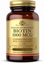 Solgar Biotin 1000 mcg - 250 Zelenjavne kapsule - podpira zdrave kože, nohte in lase - ne-GMO, Vegan, Gluten Free, Mlečni izdelki, Kosher - 250 Serving