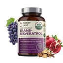Čisti laboratoriji Pure Organic Trans Resveratrol dodatek s Quercetin, Vegan antioksidant Prehranske dopolnila za srce, kožo, lase, nohti 