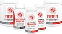 Silver Fern Blagovna znamka 60 Day Digestive System Reboot Kit - Gut Health vzdrževanje &Support - Probiotic, Fiber & Digestive Enzymes