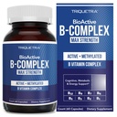 BioActive Vitamin B Complex - Blood Stream Ready, Metilated B Complex - Featuring Metilfolate, 3 BioActive Forms of B12, BenfoPure® B1 & Pantesin® B5 - 12 B Vitamini v kliničnih odmerkih - 60