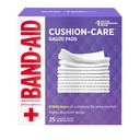Band- Aid Brand Absorbent Cushion Care Sterile Square Gaze Pads za prvo pomoč Zaščita manjših rezov, Scrapes & Burns, Non-Adhesive, Rane Care Dressing Pads, Velika, 4 v x 4 v, 25 ct