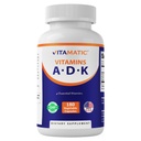 Vitamatski ADK dodatek vitamina, 180 Veg kapsule, vitamini visoke jakosti A, D3, K2 za zdravje kosti, kalcijeva absorpcija, brez glutena