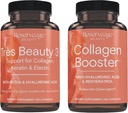 Rezerva Beauty, Tres Beauty 3, Beauty dodatek za rast las, nego kože in nego nohtov 90Caps & Collagen Booster, Kolagen dopolnilo za nego kože in skupno zdravje, podpira Zdravil 60Caps