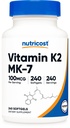Nutricost Vitamin K2 MK-7 100 mcg, 240 Softgels - Gluten Free in Non-GMO MK7