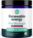 Ora organski predworkout prašek za moške in ženske Berry Beet Flavor- Vegan Certified Organic, Soy-free, Dairy-free, Gluten-free- Zagotavlja Jitter-free Energija Boost za ženske in moške, 20 Serving