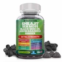 Shilajit Gumies z Irish Sea Moss Black Seed Oil Ashwagandha Ingver Elderberry Vitamin D3 Klorofil Turmeric Bladderwrack Napredna Formula moči Resin Shilajit za moške in ženske