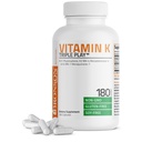 Vitamin K Trojna igra (vitamin K2 MK7 / vitamin K2 MK4 / vitamin K1) Celoten spekter kompleks Vitamin K dodatek, 180 Kapsule