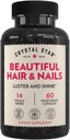 Crystal Star Lep las & Nail Supplement (60 kapsul) – Zeliščni dodatek podporo Debelejši lasje in nohti – Konjski rep, Nettle & Alfalfa – Non-GMO
