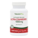 NaturesPlus Ultra Cranberry, trajen izpust - 1000mg, 120 Tablete - z vitaminom C - vegetarijansko, Gluten brezplačno - 60 Servinges