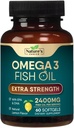 Omega 3 ribje olje dodatek 2400 mg - Trojna moč EPA & DHA ribje olje Omega 3, Essential Maščobne kisline Dopolnilo softgels, Možgani in srce podpora za zdravje, Gluten Free Non-GMO, 60 Softgels