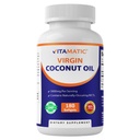 Vitamatic Virgin Coconut Oil Softgels, 3000 mg Per Serving, 60 Servings, 180 Count, Non-GMO, Gluten Free