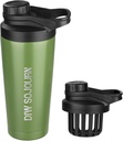 DIW 24 oz Shaker steklenica, Nerjaveče jeklo Shaker steklenica s hrupom brez oblikovanja,Izolirana kovinska Shaker pokal za mešanice beljakovin in pred vadbo,Gym steklenica Shaker(zelen)