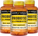 Mason Natural Probiotic s prebiotiko, 120 dan dobava za normalno digestivno funkcijo in izboljšano zdravje Gut, 3 paket