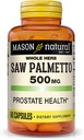 MASON NATURAL Saw Palmetto 500 mg, podpira zdravje prostate in delovanje urina, 60 kapsul