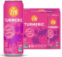 ZYN Turmeric Wellness Drink 6 (Pack), mešano jagode arome kurkumin pijačo s črnim poprom, brez dodanega sladkorja, Nizki ogljikovi hidrati in nizko kalorično pijačo, čista alternativa