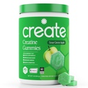 Kreatin Monohidrat Gumiji za moške in ženske - Boost Focus, Moč, in vzdržljivost, Anti-Melting Formula, Vegan, Gluten-free, Non-GMO, 1.5 Gram Kreatin na Gummy (Naše zeleno jabolko, 90 ct)