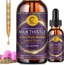 Mleko Thistle ekstrakt kapljice za čiščenje jeter Detox in popravila, Jetra dodatek z Dandelion Root, Artichoke in kurkuma, Vse-naravni zeliščni jeter podporo dodatek, Vegan, Non-GMO, 2 FL OZ