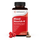 LifeSeasons Blood Nourish-R - Iron Deficientity Supplement - podpira anemijo, utrujenost, bledost in omotica - Brez zaprtje - Blood Building - železo, Alfalfa, Raspberry & Vitamin B-12-60 Kapsule