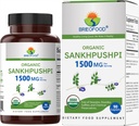 Brieofood Organic Sankhpushpi 1500mg, 45 Služabniki, vegetarijanci, Gluten brezplačno, 90 vegetarijanske tablete