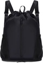 športno novo Drawstring Backpack šport Gym Bag s čevlji kompartment, String Backpack Cinch za ženske moške, vodoodporna Drawstring Bag for Workout Travel, Lahek, Črna, patenti čakajo