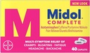 Midol popolna največja moč bolečine Reliever Caplets 40 ea (paka 4)