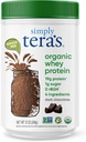 preprosto tera organski sirotkini proteini v prahu - Grass Fed Whey proteini v prahu brez umetnih sladil, čisti, ne-GMO, Gluten-free - temna čokolada, 12 Oz.