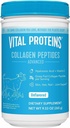 Vitalne beljakovine Grass Fed Kolagen v prahu dodatek Hidrolizirani peptidi s hialuronsko kislino in vitaminom C - ne-GMO, Mlekarna & Gluten brez arome, 9,33oz