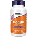 NOW Foods Supplements, CoQ10 (koencim Q10) 200 mg, kardiovaskularno zdravje*, 60 Veg kapsule