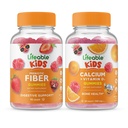 Življenjski Prebiotične vlaknine Otroci + Kalcij z vitaminom D Otroci, Gummies Bundle - Odličen okus, Vitamin dopolnilo, Gluten brezplačno, GSO brezplačno, Žvečljivi Gummy