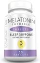 Mauricettes Natural Melatonin 3mg žvečljive tablete - hitro delujoče 3 mg uspavalne tablete za otroke, najstnike in odrasle, nearomatizirana, neadicijska, nerazrešljiva podpora za spanje, 50 žvečljivi