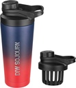DIW 24 oz Shaker steklenica, Nerjaveče jeklo Shaker steklenica z brez šuma oblikovanje,Izolirana kovinska Shaker pokal za mešanice beljakovin in pred vadbo,Gym steklenica Shaker (temna Rainbow)