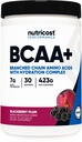 Nutricost BCAA Active with Glutamie, Citrullie, and Coconut Hydration Powder (BlackBerry Plum) 30 Servisi - razvejane verige aminokislin s hidracijskim kompleksom - Gluten-free, Non-GMO