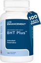 Življenje izboljšanje BHT Plus - antioksidant konzervans - 180mg BHT in 80mg Vitamin C (Ascorbil Palmitate) - 100 Serviranje