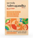 Ashwagandha peroralni trakovi 100 mg KSM 66 Ashwagandha, L-teanin, melatonin, vitamin D3 in magnezij, veganski trak za moške in ženske, brez sladkorja, ne-GMO, 30 peroralnih trakov (brez sladkorja)