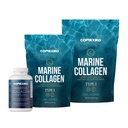 CORREXIKO Marine Collagen dopolnilo tablete in prah paket - vključuje 10.000 mg dvojno hidroliziran kolagen prašek 15 oz & 5oz in 1800mg kolagen peptidi 120 kapsul - za lase, kožo in nohte