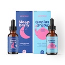 JoySpring Genius kapljice možganov dodatek in spanjeberry melatonin za podporo za spanje otrok