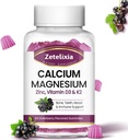 Kalcijev gumi z D3, kalcij Magnezij dodatek z Glycinate,Potassium,Vitamin D3 & K2, &Whele naravna hrana za kosti in imuno podporo- 60 Žvečljiva gummy Elderberry aroma