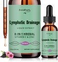 GREENPEOPLE Limfatične kapljice za drenažo - 10- v-1 Limfatična čistilna sredstva dodatek w/Echinacea, Cleavers & Burdock Root - Imunska podpora, Čistilo & Detox - Napredna absorpcija, Ne- GMO (1 fl oz, 2 pakiranji)