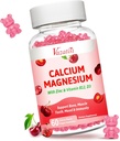 Kalcijev magnezijev cink Gumies, kalcij Magnezij 2:1 Razmerje z vitaminom D3 & B12 za podporne mišice, razpoloženje in imuniteto, 60 Veganov češnjev okus