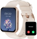 RUIMEN Pametne ure za ženske moške (Odgovor / Make klice) Združljiv z iPhone / Android telefoni, 1.85" HD zaslon Fitness Tracker Heart Rate Monitor 100+ Športni sledilnik Watch vodoodporni (Milky White)