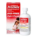 Otroci Tylenol Liquid Pain Relief & Fever Medicine, peroralna suspenzija, Dye-free, Acetamofen, No Aspirin, No Ibuprofen, No High Fructose Corn Syrup; Cherry Flavor, 8 fl. oz.; pakiranje po 1