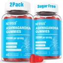 Ashwagandha Gumies, Magnezij Glicinate Gumies 2000mg za odrasle, Vitamin B6, cink, Rhodiola Rosea, Lemon Balm, Sprostitev Podpora, Naravni Zzz, Možgani, Mišice, Stamina, Energija, Sladkor brez