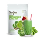 Sunfood Organic Supergreens & Protein - Greens Superfood Powder, Organic Protein Powder, Rastlinski Vegan Protein, Super Greens for Gut Health w/Chlorella & Spirulina, 23g Protein Per Serving - 8 oz