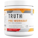 Resnica Pre Workout Powder - Naravno Predworkout za moške in ženske, Vegan BCAA Amino Energy Powder, Keto Prijazno - Brez umetnih arom, sladil ali barv (Fruit Punch)