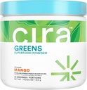 Cira Daily Greens - naravno sladkana, organska Spirulina Superfood Powder s premijo, Antioksidant-Rich Sestavine za raztapljanje, prebavljanje, in energija - Mango, 30 Serving