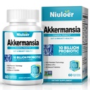 Akkermansia probiotik, GLP-1 probiotiki za ženske in moške - 10 milijard AFUs + organski prebiotiki, pregestiv, črevesje, imunsko in splošno zdravje, izboljša funkcijo prebavnih vezi (60 kapsul, 1-Pack)