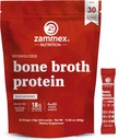 Zammex kost Broth Colagen Packets-20g Kolagen Protein-Bone Broth Prašek za Go-30 Potovanja Packets-Podpora Skin Nails Joints, Gut Health 